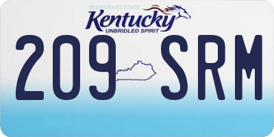 KY license plate 209SRM