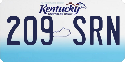 KY license plate 209SRN