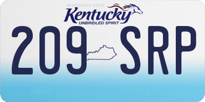 KY license plate 209SRP