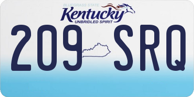 KY license plate 209SRQ