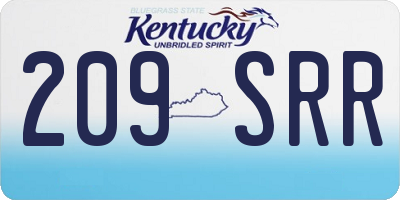 KY license plate 209SRR
