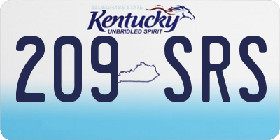 KY license plate 209SRS