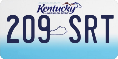 KY license plate 209SRT