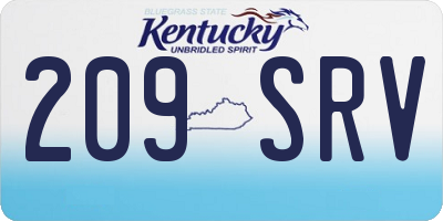 KY license plate 209SRV