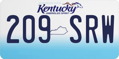 KY license plate 209SRW
