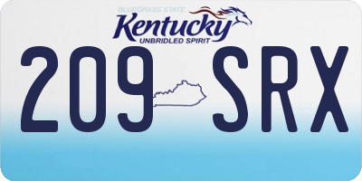 KY license plate 209SRX