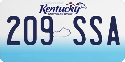 KY license plate 209SSA