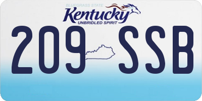 KY license plate 209SSB