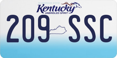 KY license plate 209SSC