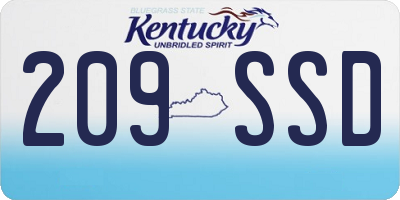 KY license plate 209SSD