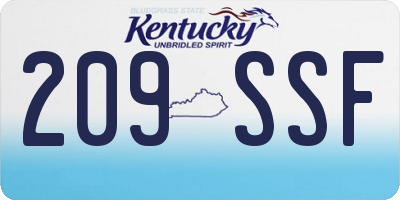 KY license plate 209SSF