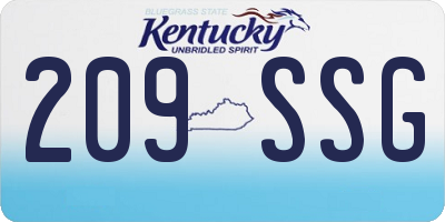 KY license plate 209SSG