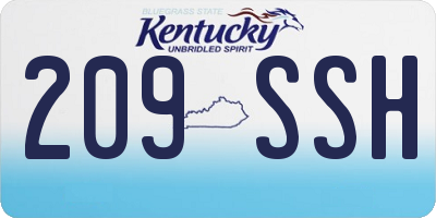KY license plate 209SSH