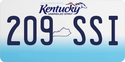 KY license plate 209SSI