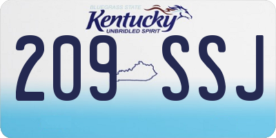 KY license plate 209SSJ