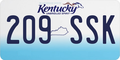 KY license plate 209SSK