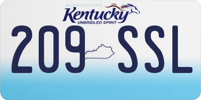 KY license plate 209SSL