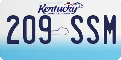 KY license plate 209SSM