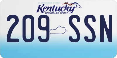 KY license plate 209SSN