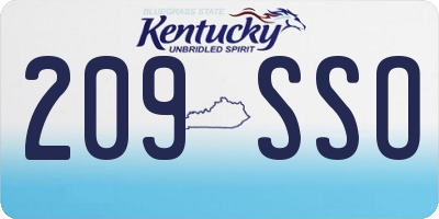 KY license plate 209SSO