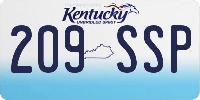 KY license plate 209SSP