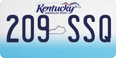 KY license plate 209SSQ