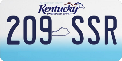 KY license plate 209SSR