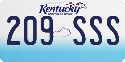 KY license plate 209SSS