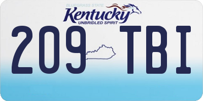 KY license plate 209TBI