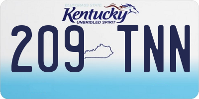 KY license plate 209TNN