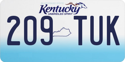 KY license plate 209TUK