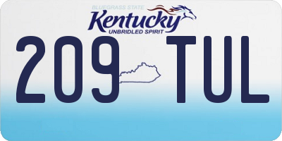 KY license plate 209TUL