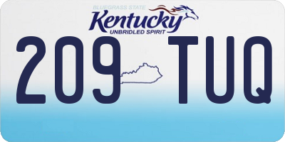 KY license plate 209TUQ