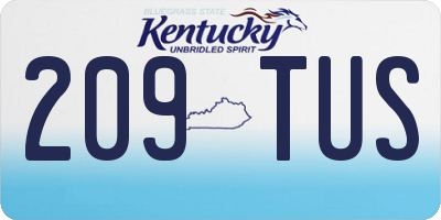 KY license plate 209TUS