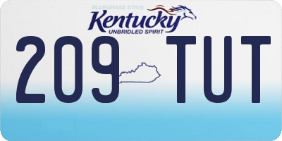 KY license plate 209TUT