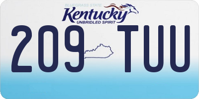 KY license plate 209TUU