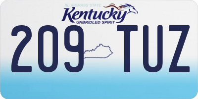 KY license plate 209TUZ