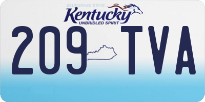 KY license plate 209TVA