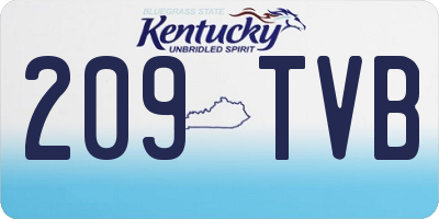 KY license plate 209TVB