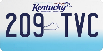 KY license plate 209TVC