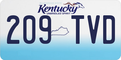 KY license plate 209TVD