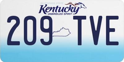 KY license plate 209TVE