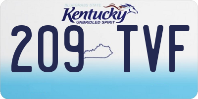 KY license plate 209TVF