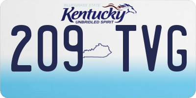 KY license plate 209TVG