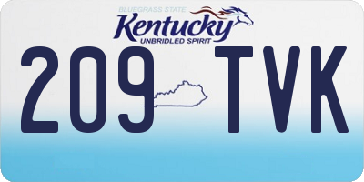 KY license plate 209TVK
