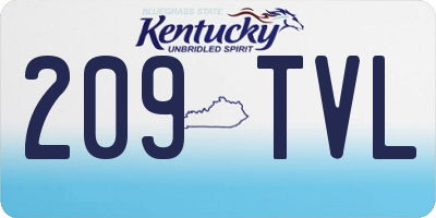 KY license plate 209TVL