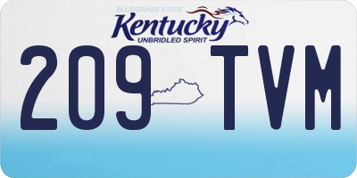 KY license plate 209TVM