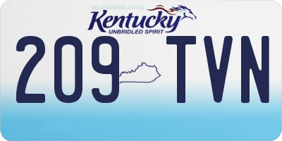 KY license plate 209TVN