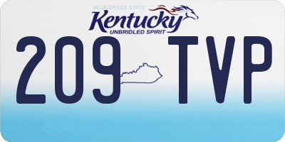 KY license plate 209TVP