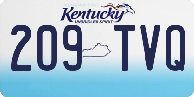 KY license plate 209TVQ